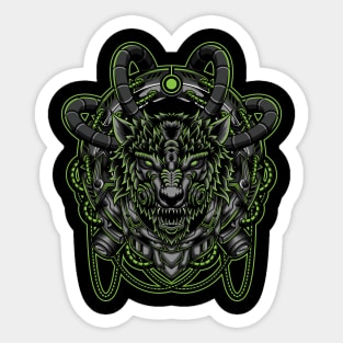 Mecha Wolf Sticker